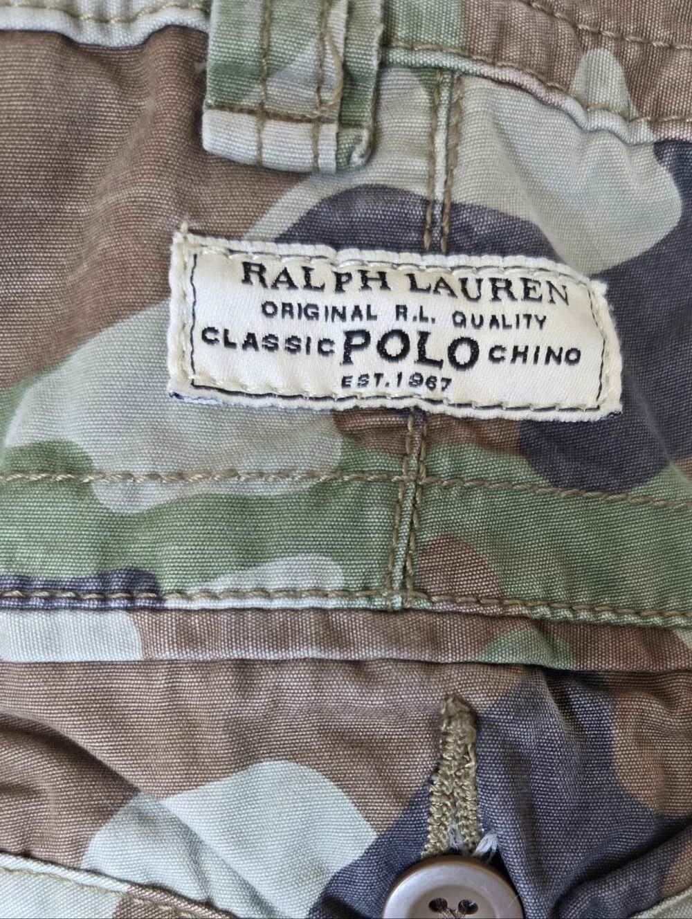 Polo By Ralph Lauren Men's Camouflage Cargo Shorts — Green/Brown/Black - Picture 11 of 15